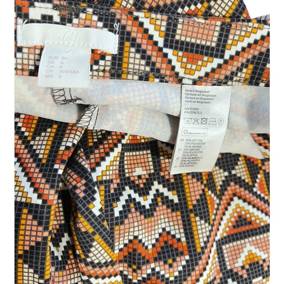 🟠H&M Mosaic Geo Print Skinny Pants – Size 6 - Picture 2 of 4